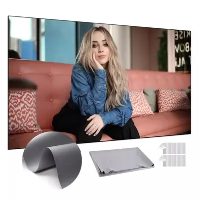 HD Projector Screen 4K Anti Light Foldable Portable Movies Screen 100-Inch for Home Theater, Office, Classroom, and Outdoor U...