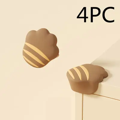 Children's Silicone Corner Protection Right Angle Table Anti-collision Protection Corner | Color: Coffee | style: Nail spine ...