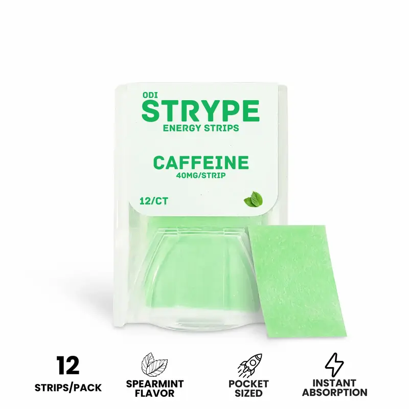 Strype Energy Caffeine Strips for Fast-Acting Energy - Sugar Free, Calorie Free, Pocket-Sized & 10x Faster Absorption than En...