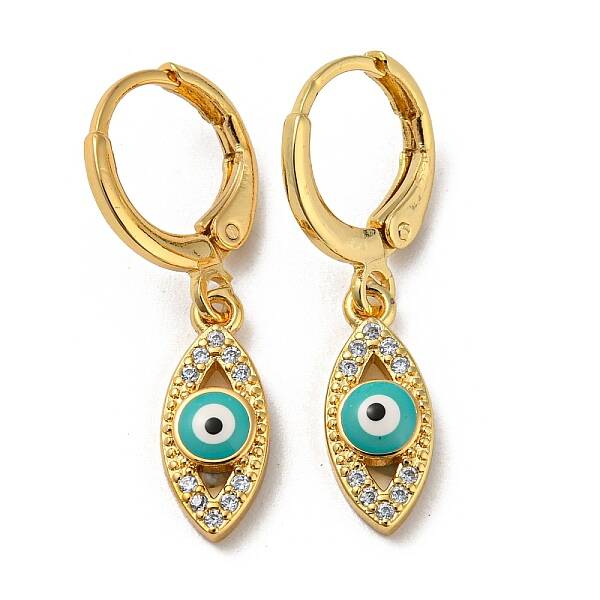 Real 18K Gold Plated Brass Dangle Leverback Earrings