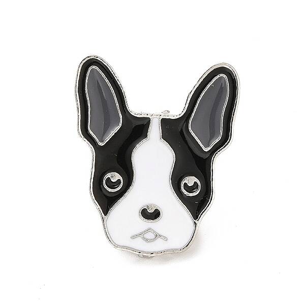 Dog Enamel Pin with Brass Butterfly Clutches