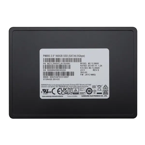 MZ7L3960HCJR-00AMV Samsung Enterprise PM893 Series 960GB Triple-Level Cell  SATA 6GB/s V-NAND 7mm 2.5-inch Solid State Drive