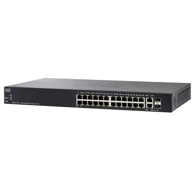 Cisco SG250-26HP-K9-NA | Small Business 250 Series SG250-26HP 24 x Ports PoE+ 10/100/1000Base-T + 2 x Ports Combo SFP Rack-Mo...