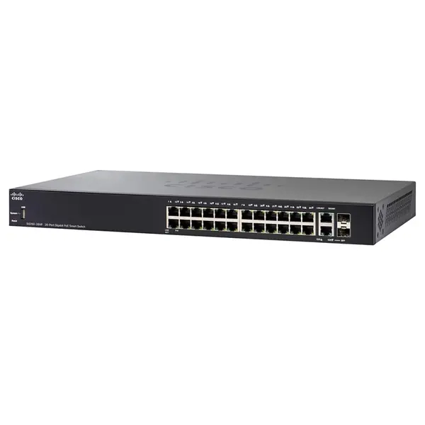Cisco SG250-26HP-K9-NA | Small Business 250 Series SG250-26HP 24 x Ports PoE+ 10/100/1000Base-T + 2 x Ports Combo SFP Rack-Mo...