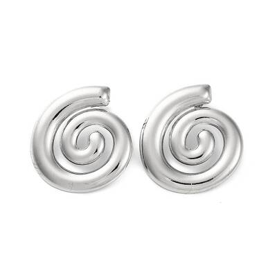 304 Stainless Steel Spiral Stud Earrings