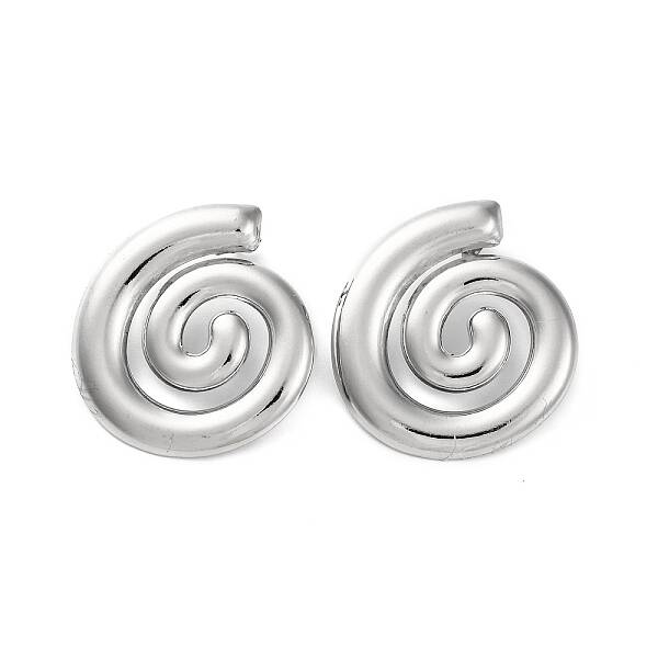 304 Stainless Steel Spiral Stud Earrings