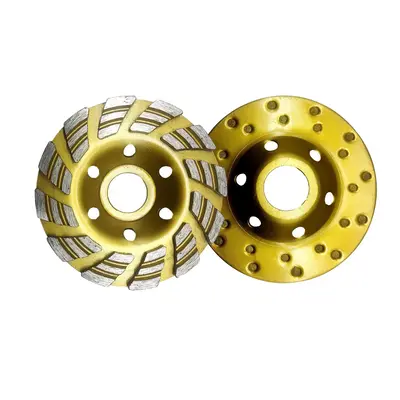 4 Inch Diamonds Grinding Cup Wheel, Concrete Stone Masonry Polishing, Heavy Duty Concrete Stone Masonry Polishing, Power Tool...