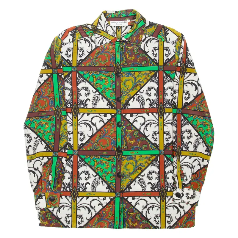 SOLANGE MONDOR Womens Shirt Brown Paisley Long Sleeve L