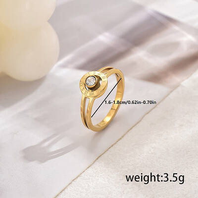 Stainless Steel Classic Roman Numeral Rings