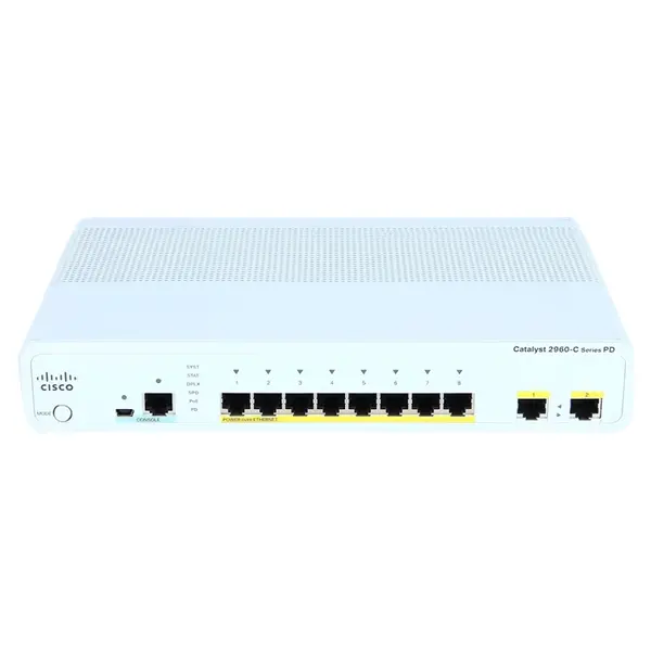 WS-C2960CPD-8PT-L Cisco WS-C2960CPD-8PT 8-Port + 2-Port SFP L2 Switch