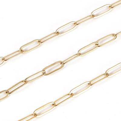 3.28 Feet Ion Plating(IP) 304 Stainless Steel Paperclip Chains