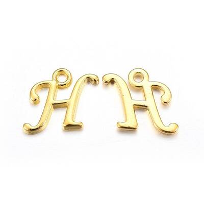 Golden Plated Alloy Letter Pendants