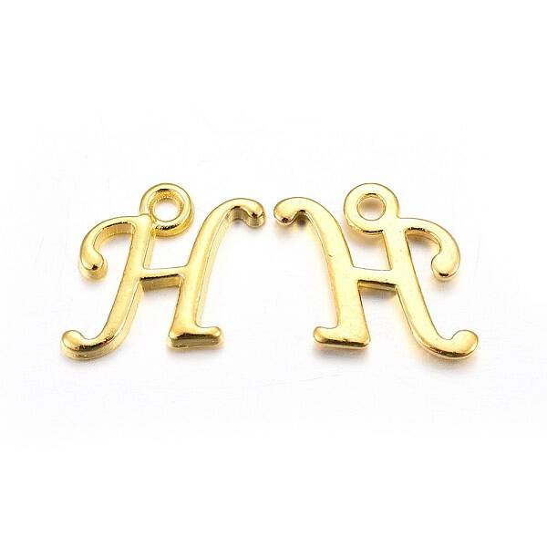 Golden Plated Alloy Letter Pendants