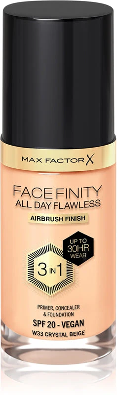 Max factor All Day Flawless Facefinity 3 in 1 - Long-lasting Makeup 30 ml 33 Crystal Beige
