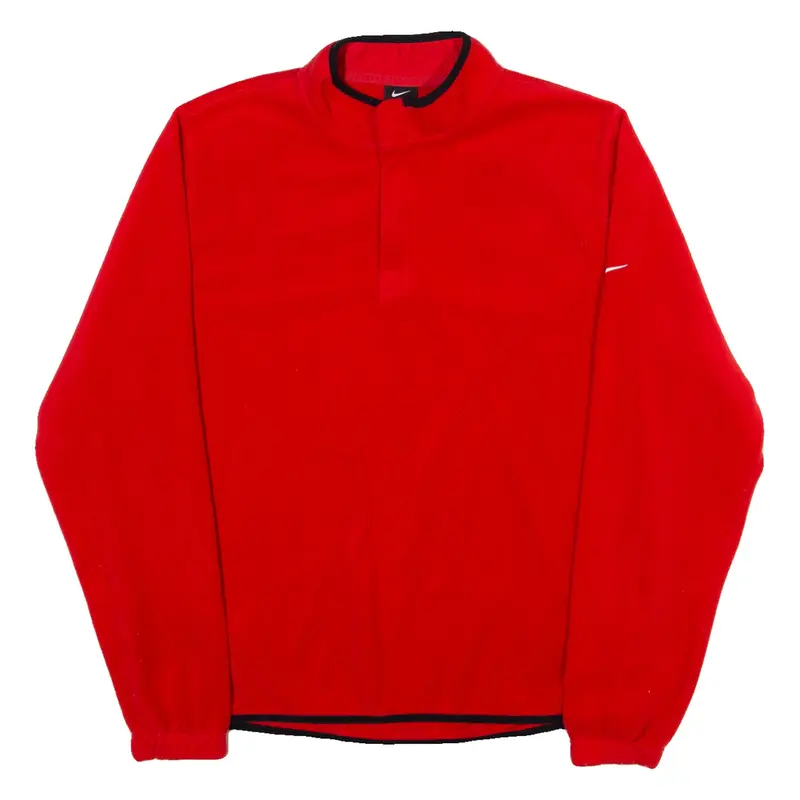 NIKE Mens Sweatshirt Red 1/4 Zip M