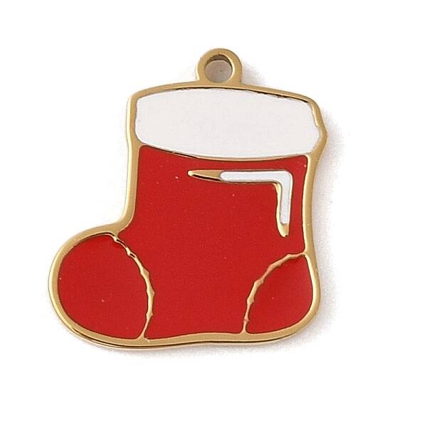 Christmas Theme Ion Plating(IP) 304 Stainless Steel Enamel Charms