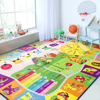 RUNIA Kids Play Rug ABC Educational Carpet, Play Carpet Mat with Non-slip Bottom for for Playroom, Bedroom, Nursery Room, Alp...