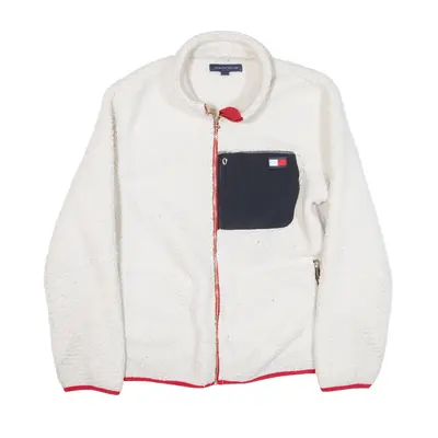 TOMMY HILFIGER Fleece Jacket White Womens L