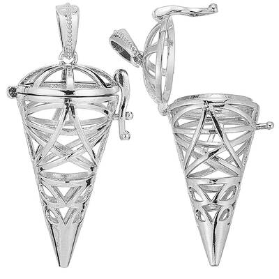 10Pcs Hollow Brass Cone Cage Pendants