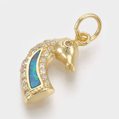 Brass Micro Pave Cubic Zirconia Charms