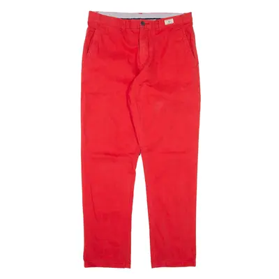 TOMMY HILFIGER Mercer Chino Trousers Red Regular Straight Womens W32 L30