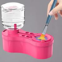 Painting Brush Cleaner, Brush Cleaning Tool with Drain Box & Water Storage Bottle & Brush Holder, Paint Brush Cleaning Tool f...