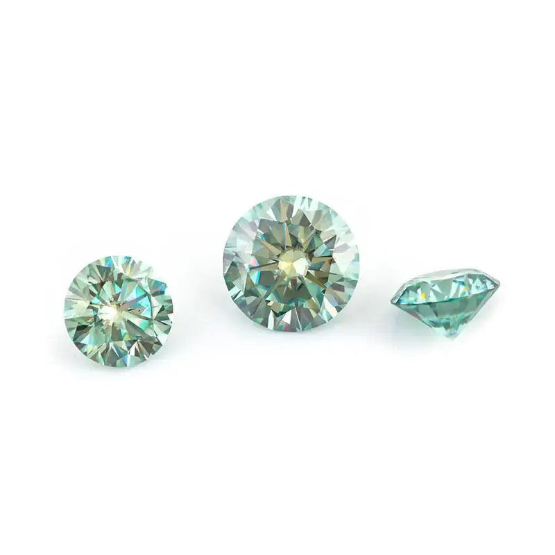 1 carat 6.5mm round colored synthetic moissanite loose stone 1count
