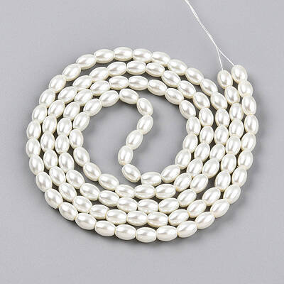 Baking Painted Pearlized Glass Pearl Bead Strands
