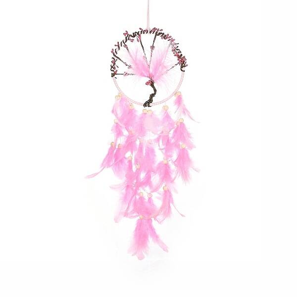 Woven Web/Net with Feather Hanging Ornaments