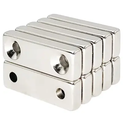Strong Neodymium Square Magnets, Double Hole Design Magnets, DurableĀ Multi-Application Magnetic Tool for Door, Window, Cabin...