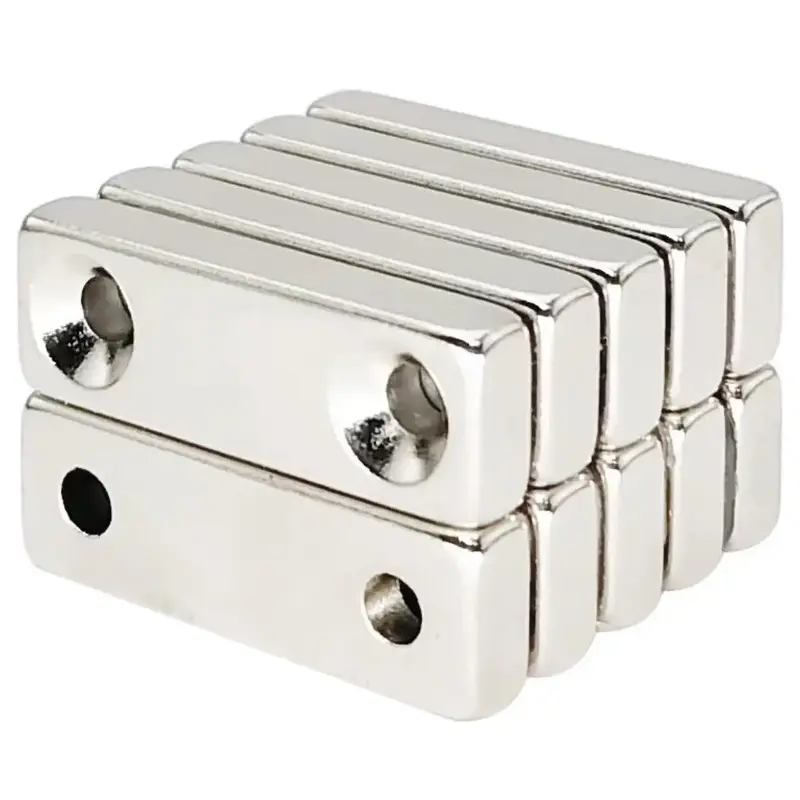 Strong Neodymium Square Magnets, Double Hole Design Magnets, Durable Multi-Application Magnetic Tool for Door, Window, Cabin...