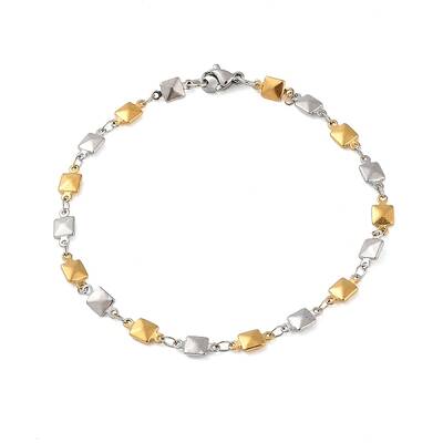 Stainless Steel Square Link Chain Bracelets for Women Men