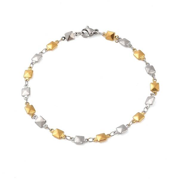 Stainless Steel Square Link Chain Bracelets for Women Men