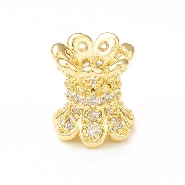 Brass Micro Pave Cubic Zirconia Spacer Beads