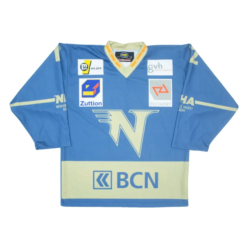 CHIP SPORT Ice Hockey Mens Jersey Blue Long Sleeve V-Neck L