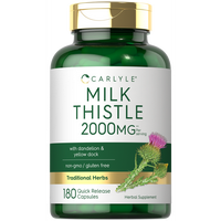 Carlyle Milk Thistle 2000mg | 180 Capsules | with Dandelion & Yellow Dock | Non-GMO, Gluten Free