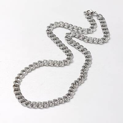 Tarnish Resistant 304 Stainless Steel Double Link Chain Necklace