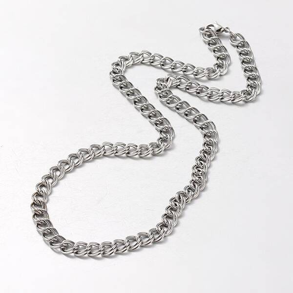 Tarnish Resistant 304 Stainless Steel Double Link Chain Necklace