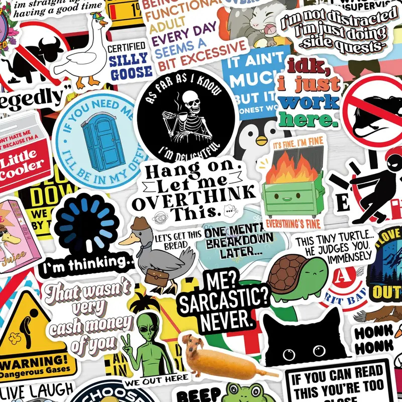 100-200 PCS Funny Prank Meme Sticker Pack – Hilarious, Waterproof Vinyl Decals for Laptops, Water Bottles, Hard Hats, and M...