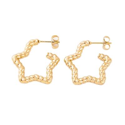 Ion Plating(IP) 304 Stainless Steel Half Hoop Stud Earrings for Women