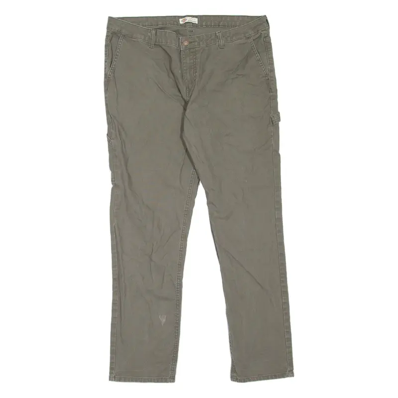 DICKIES Carpenter Workwear Womens Jeans Green Slim Tapered W36 L31