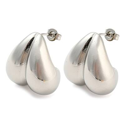 Rack Plating Brass Heart Stud Earrings