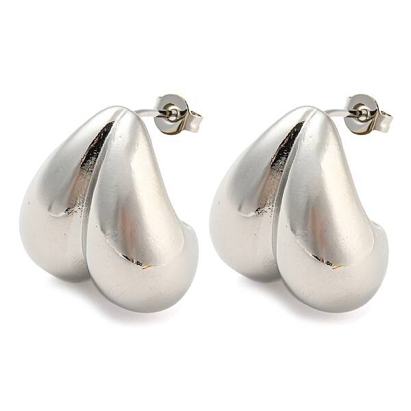 Rack Plating Brass Heart Stud Earrings