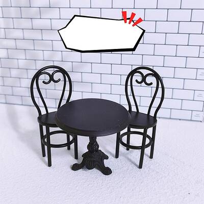 Miniature Alloy Table & Chair Set
