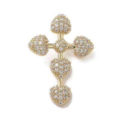 Brass Micro Pave Clear Cubic Zirconia Pendants