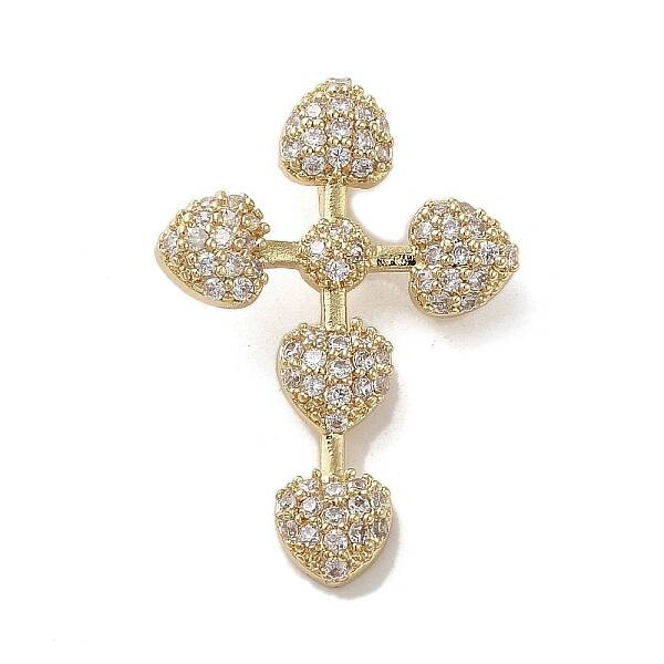 Brass Micro Pave Clear Cubic Zirconia Pendants