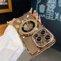 Fashion Phone Case with Ring, Glitter Phone Protective Cover, Phone Accessories Compatible with iPhone 11 12 13 14 15 Pro Max...