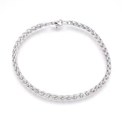 Tarnish Resistant 304 Stainless Steel Wheat Chain Bracelets