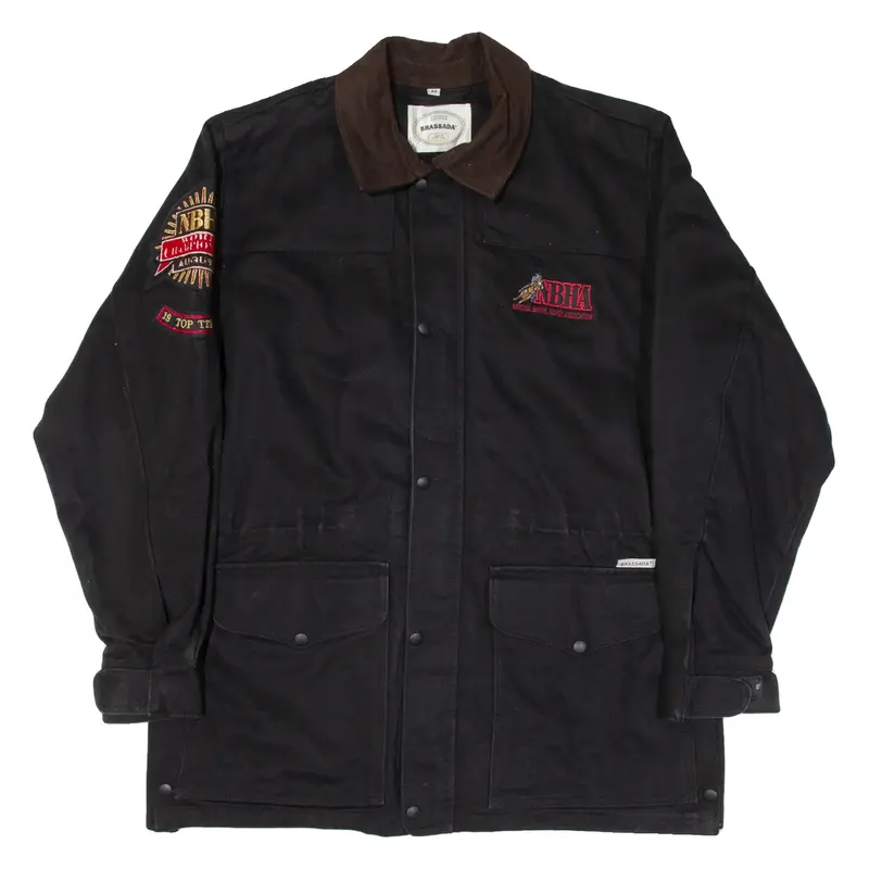 BRASSADA National Barrel Horse Association Mens Jacket Black 90s USA M