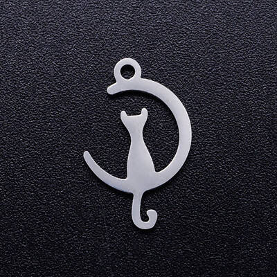 Non-Tarnish 304 Stainless Steel Kitten Pendants